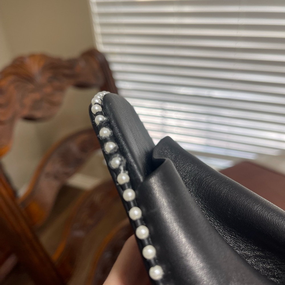 Steve Madden Leather Block Heel Pearl  Decoded Sandals - Picture 9 of 12